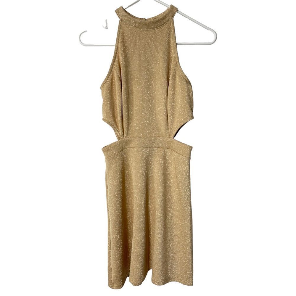 Altar’d State Champagne Cut-Put Mini Dress Size S